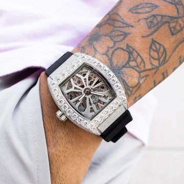 Perennial Era Skeleton Watch - Fully Iced - Rubber Strap - The GLD Shop
