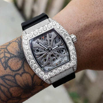 Perennial Era Skeleton Watch - Fully Iced - Rubber Strap - The GLD Shop