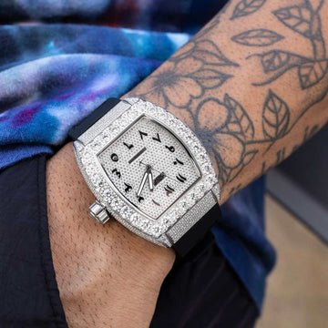 Perennial Era Watch Arabic - Fully Iced - Rubber Strap - The GLD Shop