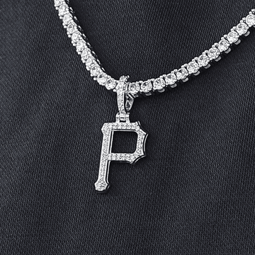 Pittsburgh Pirates Official MLB Micro Logo Pendant in White Gold