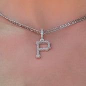 Pittsburgh Pirates Official MLB Micro Logo Pendant in White Gold