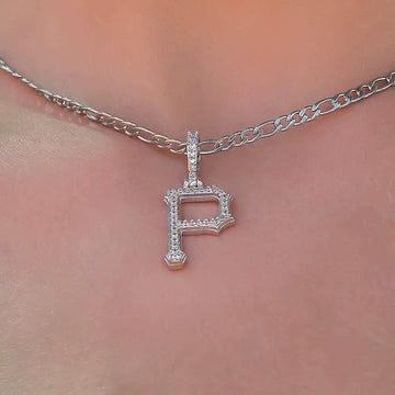 Pittsburgh Pirates Official MLB Micro Logo Pendant in White Gold