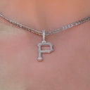 Pittsburgh Pirates Official MLB Micro Logo Pendant in White Gold