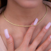 14k Solid Gold Popcorn Necklace