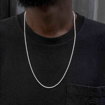 Solid White Gold Rope Chain (2mm)