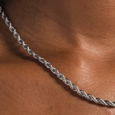 『JAC DIANA GLD』 Solid White Gold Rope Chain (4mm)- The GLD Shop