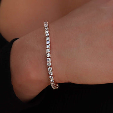 Diamond Tennis Bracelet in Rose Gold - 3mm