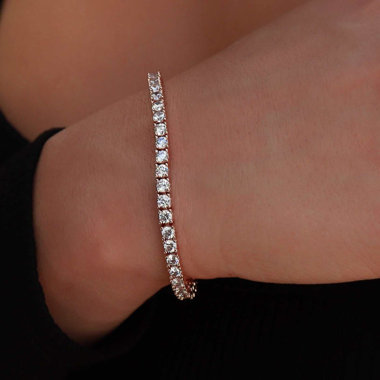 Diamond Tennis Bracelet in Rose Gold - 3mm