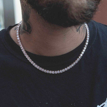 4MM Iced Out Diamond Tennis Chain Men's Jewelry Diamond Necklace Hip Hop Tennis  Chain Hip Hop Necklace 14k White Gold - Etsy