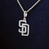San Diego Padres Micro Pendant in White Gold - The GLD Shop