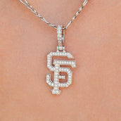 San Francisco Giants Official MLB Micro Logo Pendant in White Gold