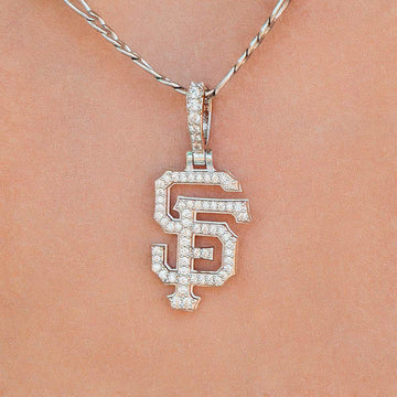 San Francisco Giants Official MLB Micro Logo Pendant in White Gold