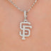 San Francisco Giants Micro Pendant in White Gold - The GLD Shop