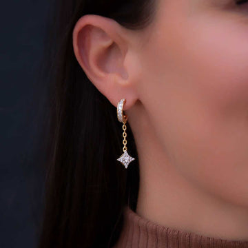 Star Drop Hoop Earrings - The GLD Shop