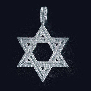 Star of David Pendant in White Gold
