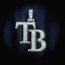 Colgante con el logo oficial de la MLB de los Tampa Bay Rays
